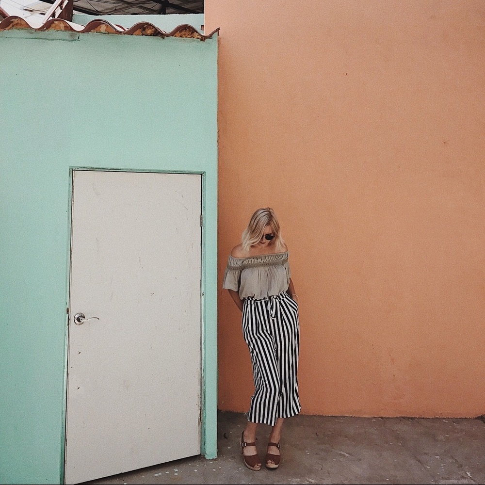 Striped culottes